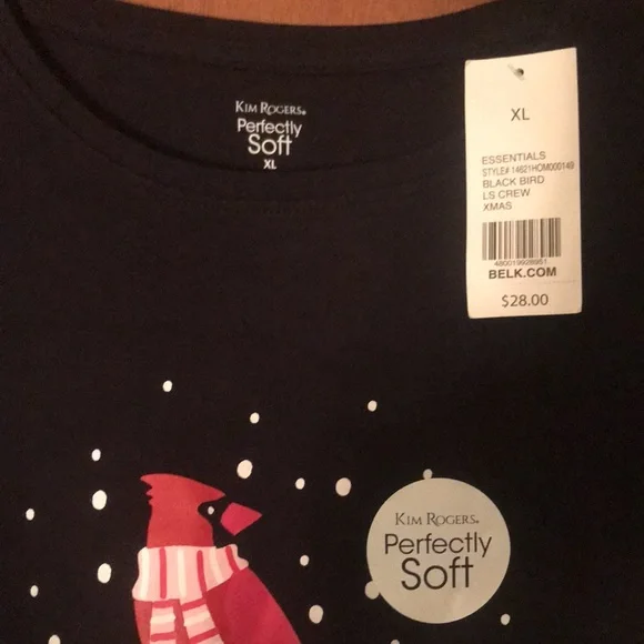 All cotton super soft ladies long sleeve winter T-shirt - Picture 3 of 6